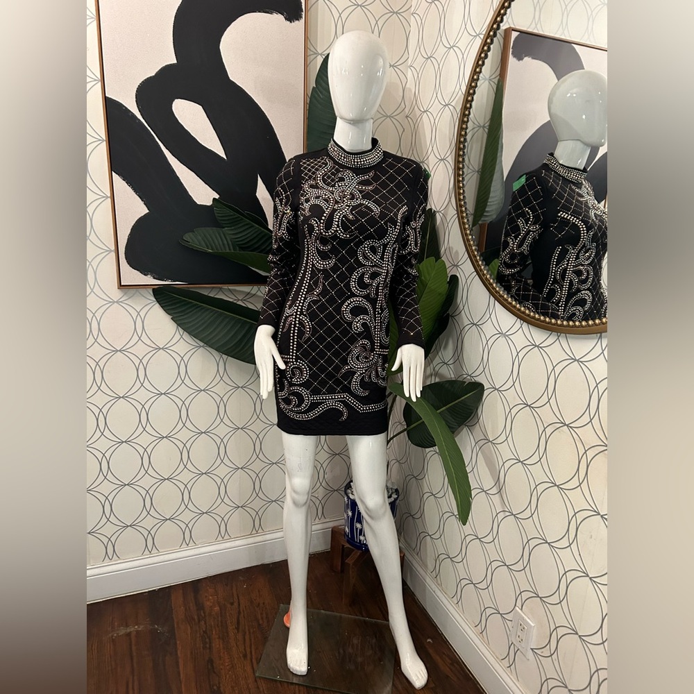 Gold and black Mini occasion dress